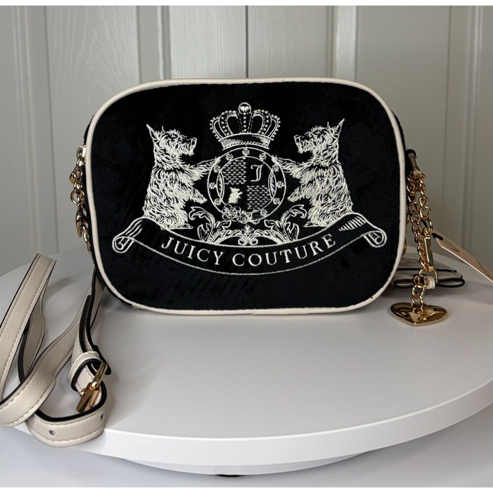 Scottie Dogs Camera Xbody Juicy Couture Crossbody Purse. Black and White